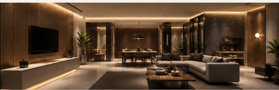Premium luxury interior featuring refined wood finishes